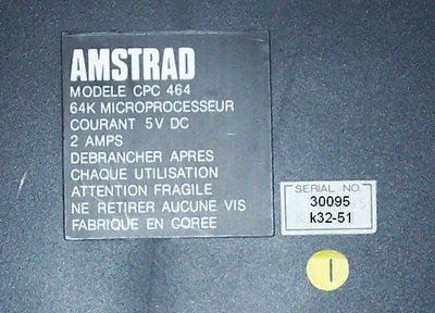 CPC 464 - Pastille I Jaune - Numéro de série.