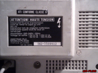 Moniteur Amstrad PC-ECD - Version A (Vignette "A" blanche. P/N : non renseigné encore...)