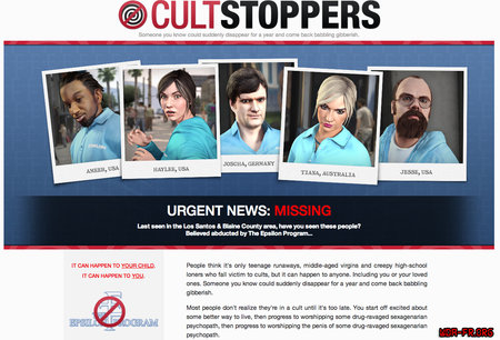 Capture d'écran du site "Cult Stoppers".