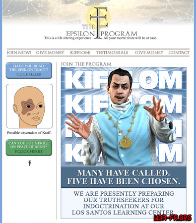 Capture d'écran du site "The Epsilon Program".