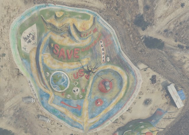 Le camp de fans d'alien (vue haute).