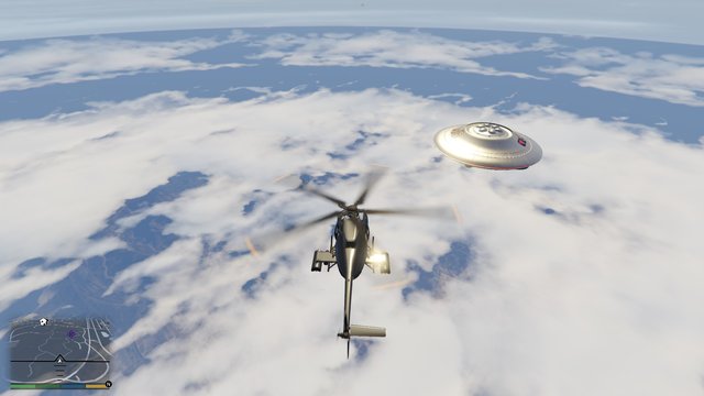 l'OVNI coupe ses moteurs.