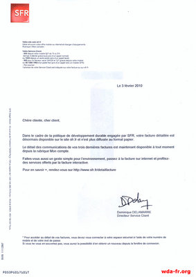 Plus de factures papier SFR...