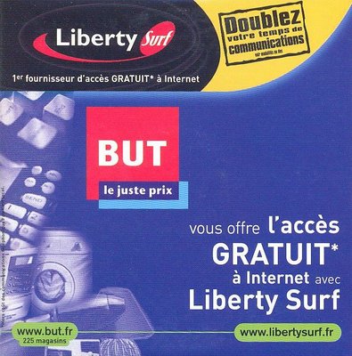 Kit de connexion Liberty Surf (3 forfaits x 2), offre en partenariat avec l'enseigne BUT (recto)
