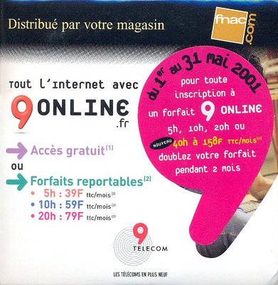 Kit de connexion 9Online - Mars 2001 (recto)