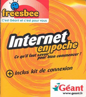 Kit de connexion Freesbee "Internet en poche" en partenariat avec l'enseigne Géant (2000) - recto