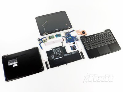 Chromebook Samsung - vue explosée par le site iFIXIT