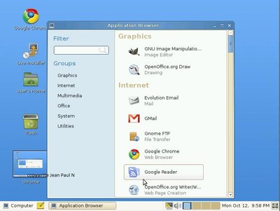 Capture d'écran Chrome OS