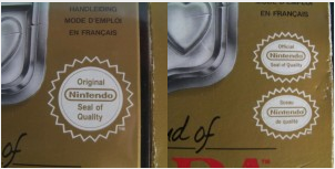 Passage d'un sceau de qualité Nintendo simple à un double sceaux ovales.