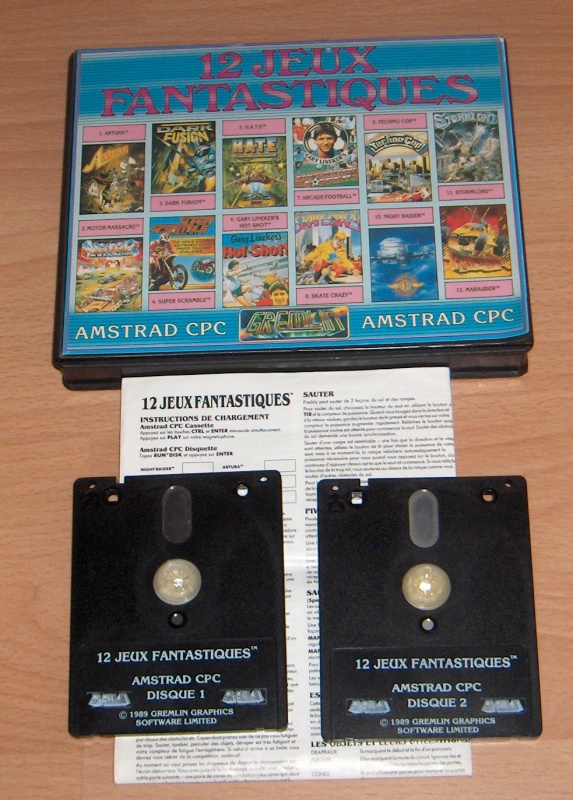 Compilation de jeux "12 jeux fantastiques" (voir photos pour le nom des jeux) pour AMSTRAD CPC