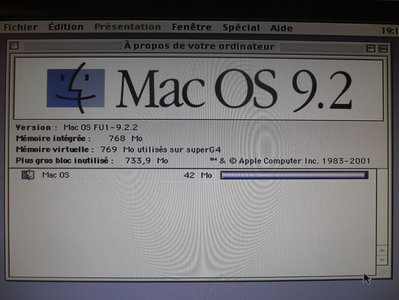 Mémoire &amp; système G4.