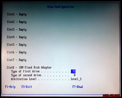 Affichage de la configuration actuelle de la Reference Disk Ver. 1.08. (Page 2).