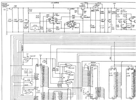 Partie de schéma électronique d'une Atari 7800.
