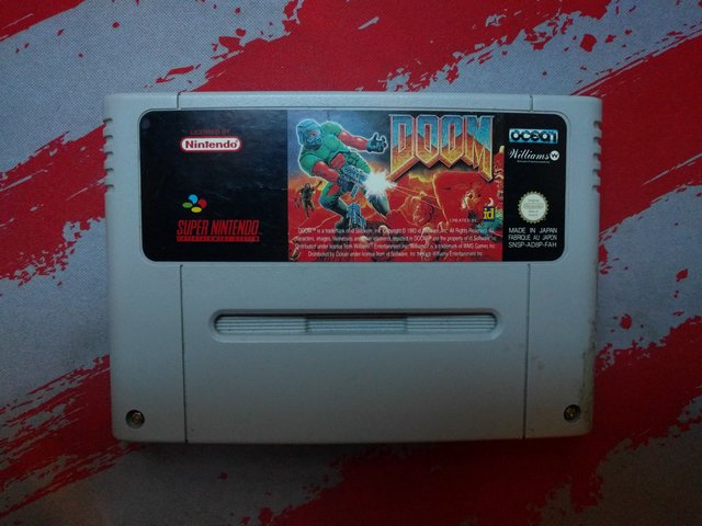 Cartouche "Doom" (1993) pour Super-Nintendo (SNSP-AD8P-FAH).