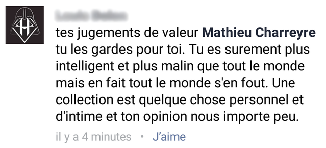 "(...) tu les gardes pour toi (...)"
